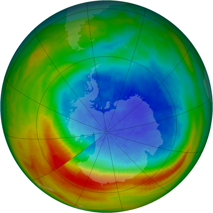 Antarctic ozone map for 04 October 1982